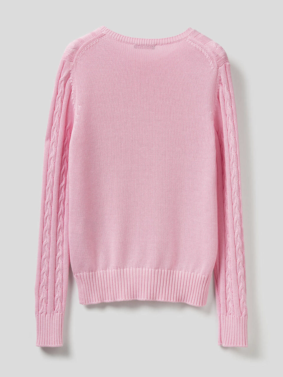 Pullover aus Baumwolle mit Verarbeitung im Flechtmuster image number 2