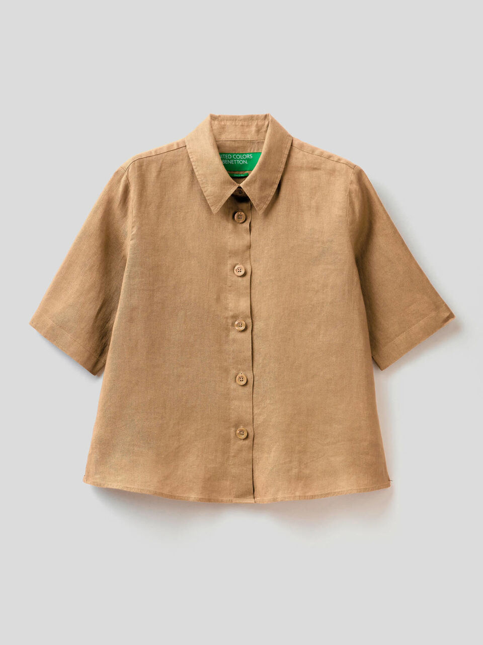Kurze Bluse aus reinem Leinen image number 1