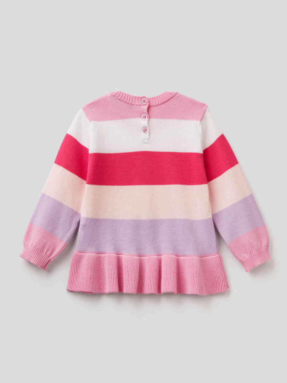 Gestreifter Pullover mit Volant image number 2