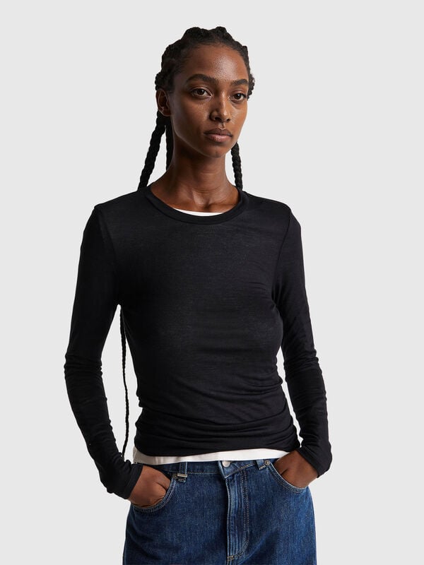 T-Shirt aus Viskose-Kaschmir-Mix T-Shirt aus Viskose-Kaschmir-Mix Damen