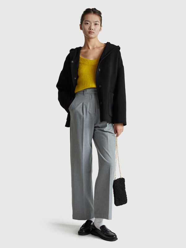 Kapuzenjacke aus Wollmischung Damen