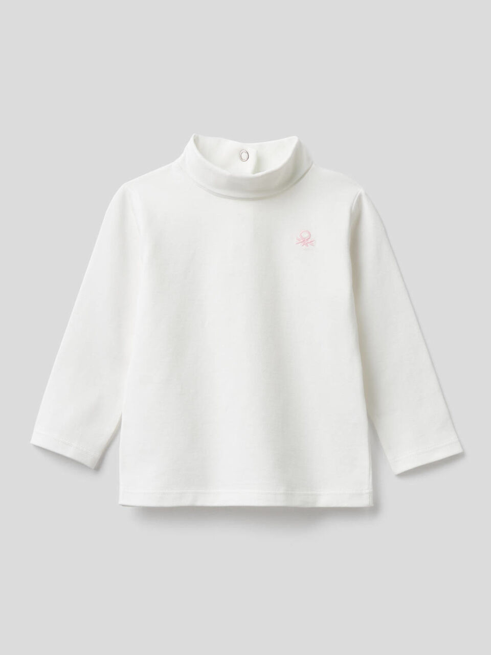 T-Shirt aus stretchiger Baumwolle mit hohem Kragen image number 1