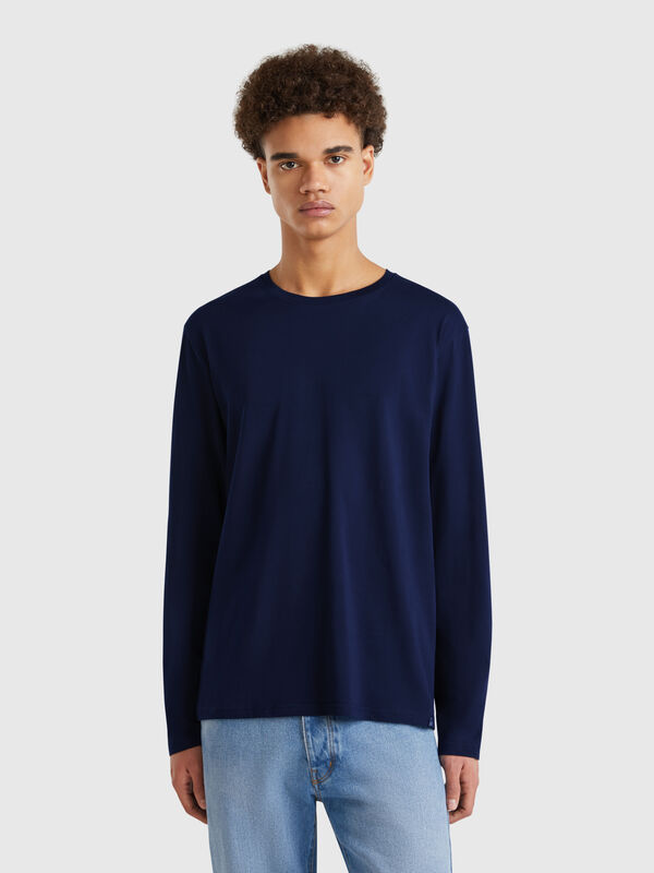 Langärmliges T-Shirt aus reiner Baumwolle Herren