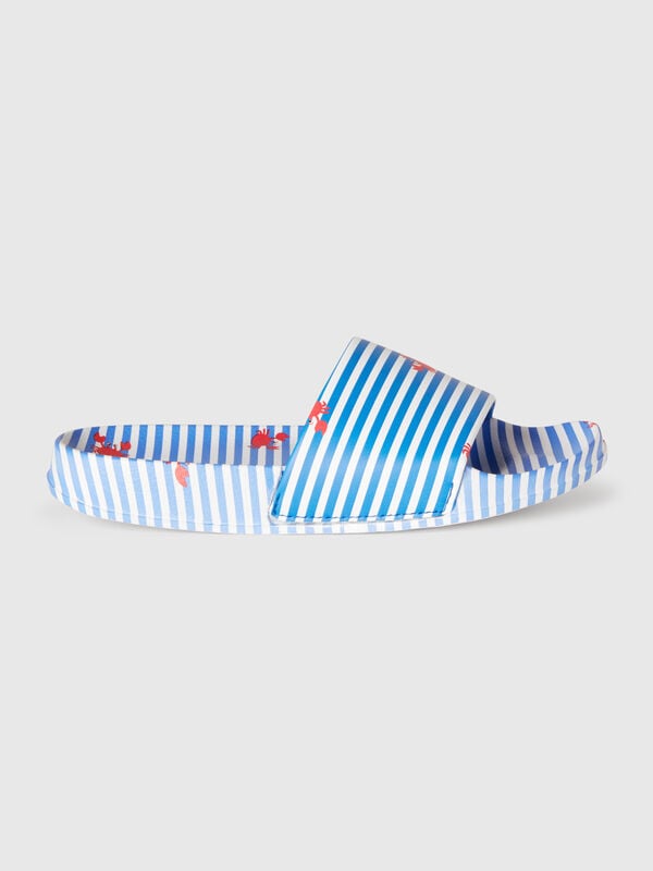 Blau gestreifte Hausschuhe mit Krabben Jungen