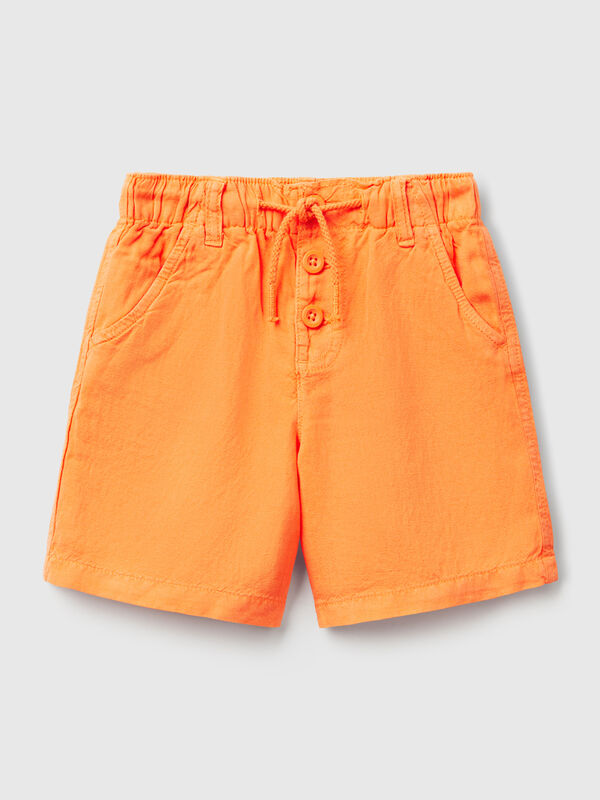 Bermudashorts mit Kordelzug aus Leinenmischung Jungen