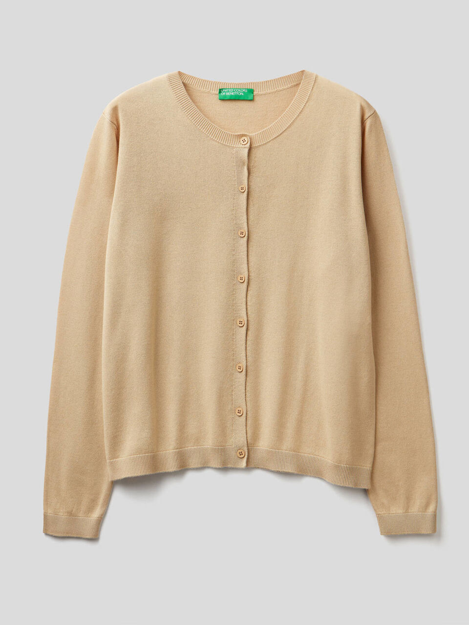 Strickjacke aus einer Baumwollmischung mit Rundausschnitt image number 1