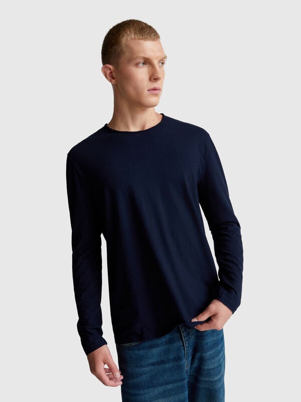 Langarm-T-Shirt aus 100 % Baumwolle Herren