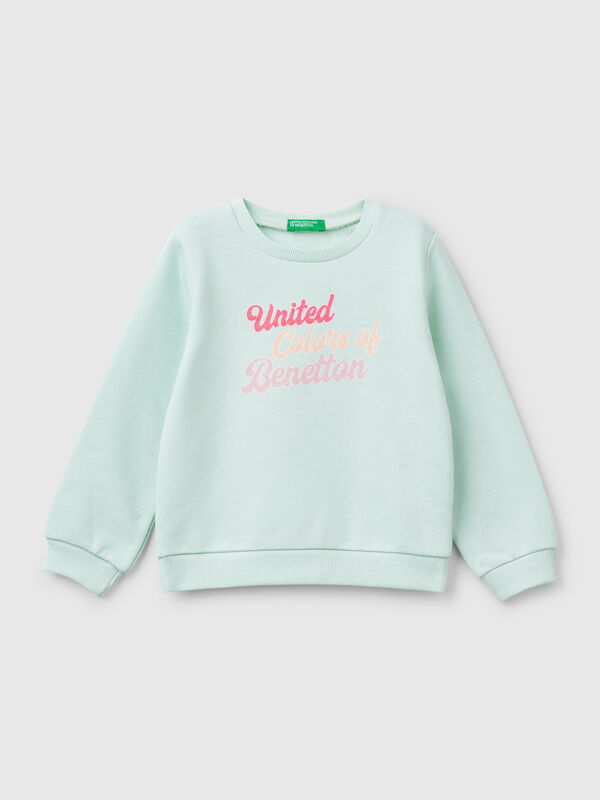 Sweater aus Baumwolle mit Glitzerdruck Mädchen