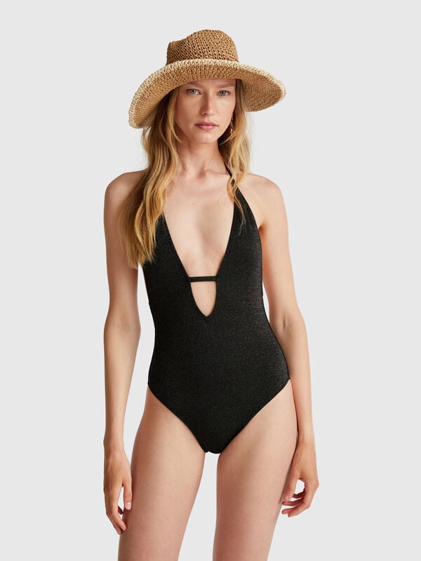Einteiliger Badeanzug mit Lurex Damen