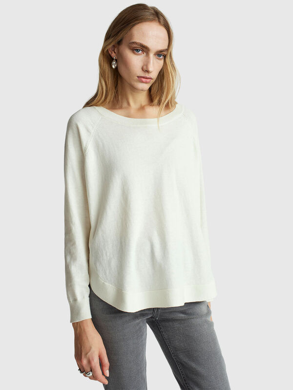 Ausgestellter Pullover aus Wollmischung Damen