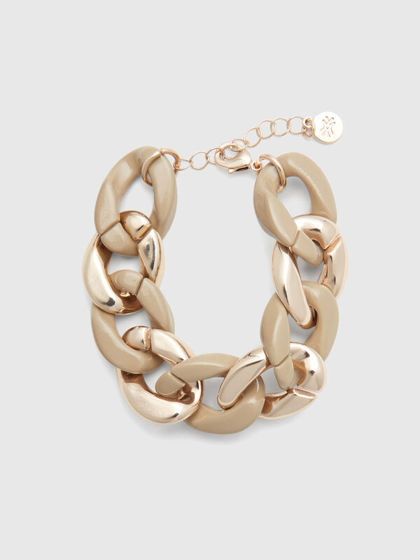 Kettenarmband aus Gold und Beige Damen