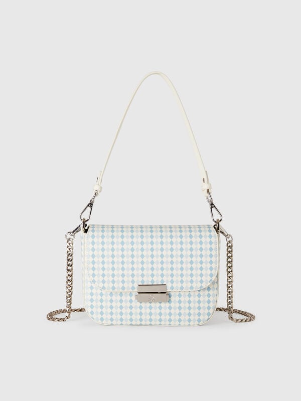 Tasche aus beschichtetem Stoff mit Rautendruck Damen