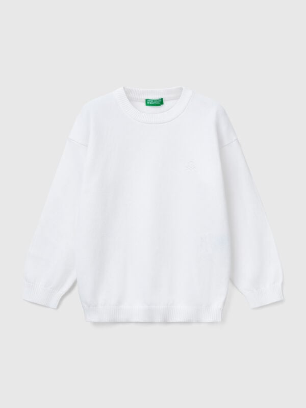 Pullover aus reiner Baumwolle mit Logo Jungen