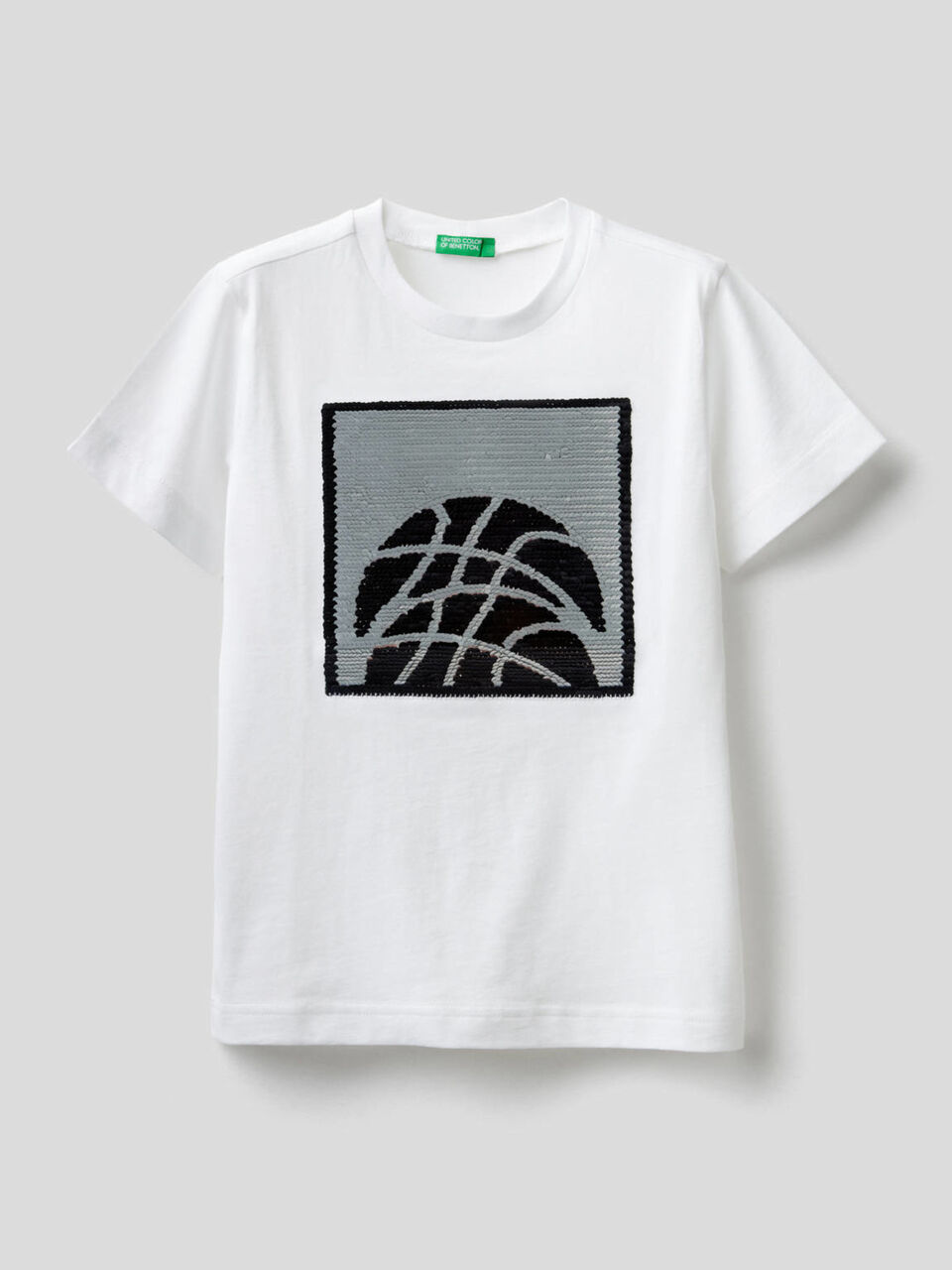 T-Shirt aus reiner Baumwolle mit Pailletten image number 1