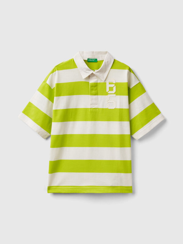 Rugby-Poloshirt mit Applikation Jungen