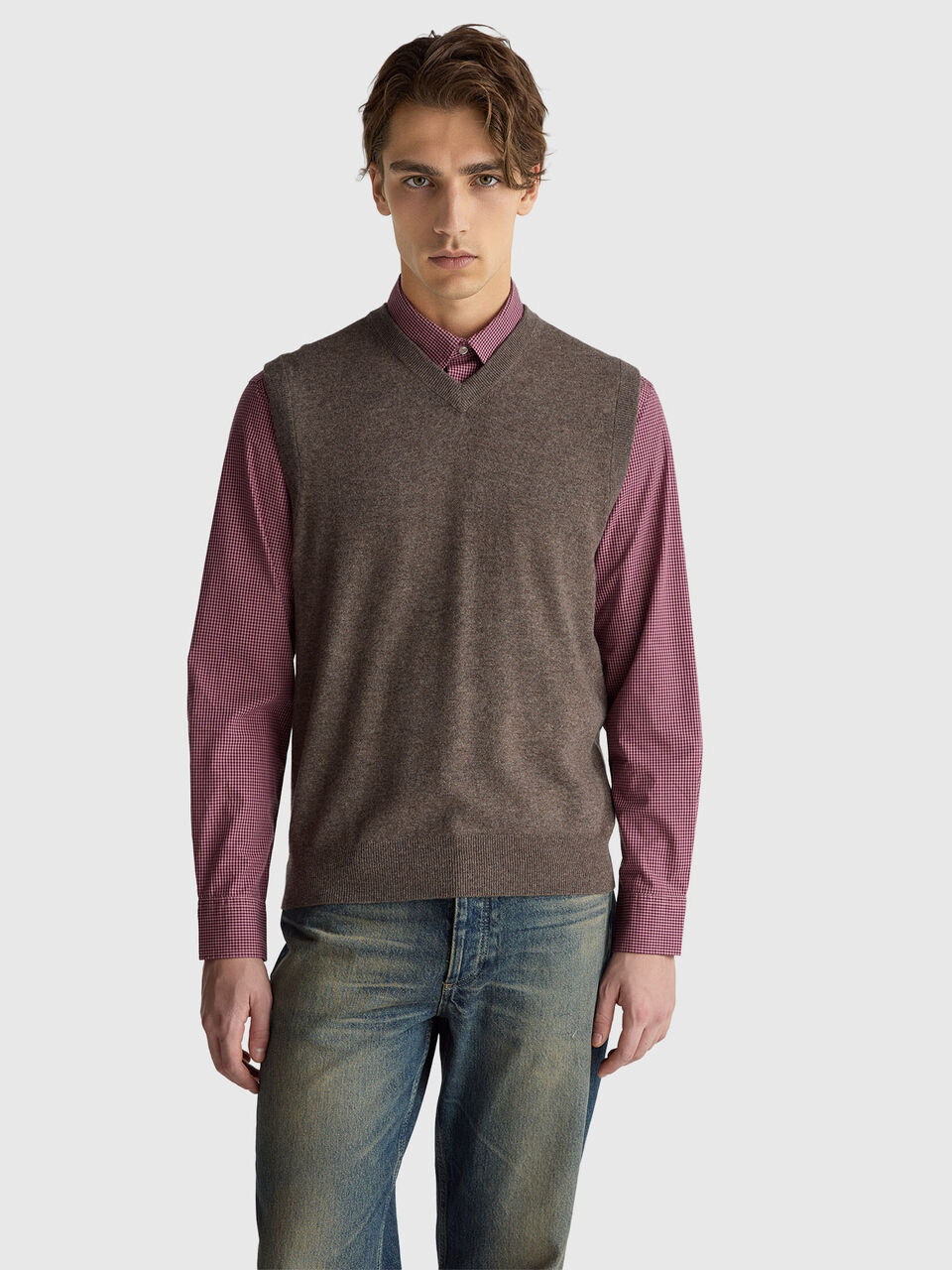 S/L V NECK SWEATER Herren image number null