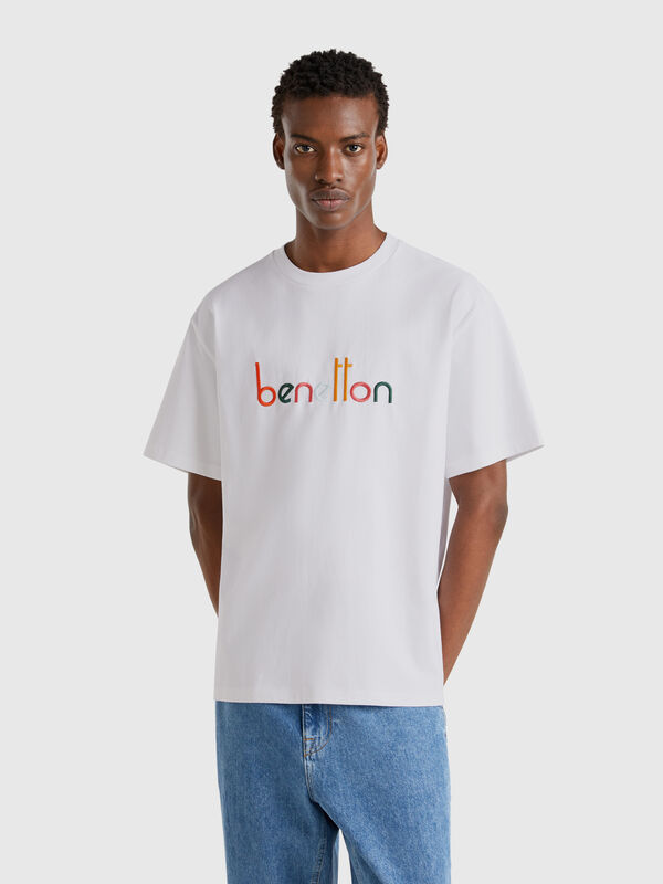 Over-Fit-T-Shirt mit Logo-Stickerei Herren