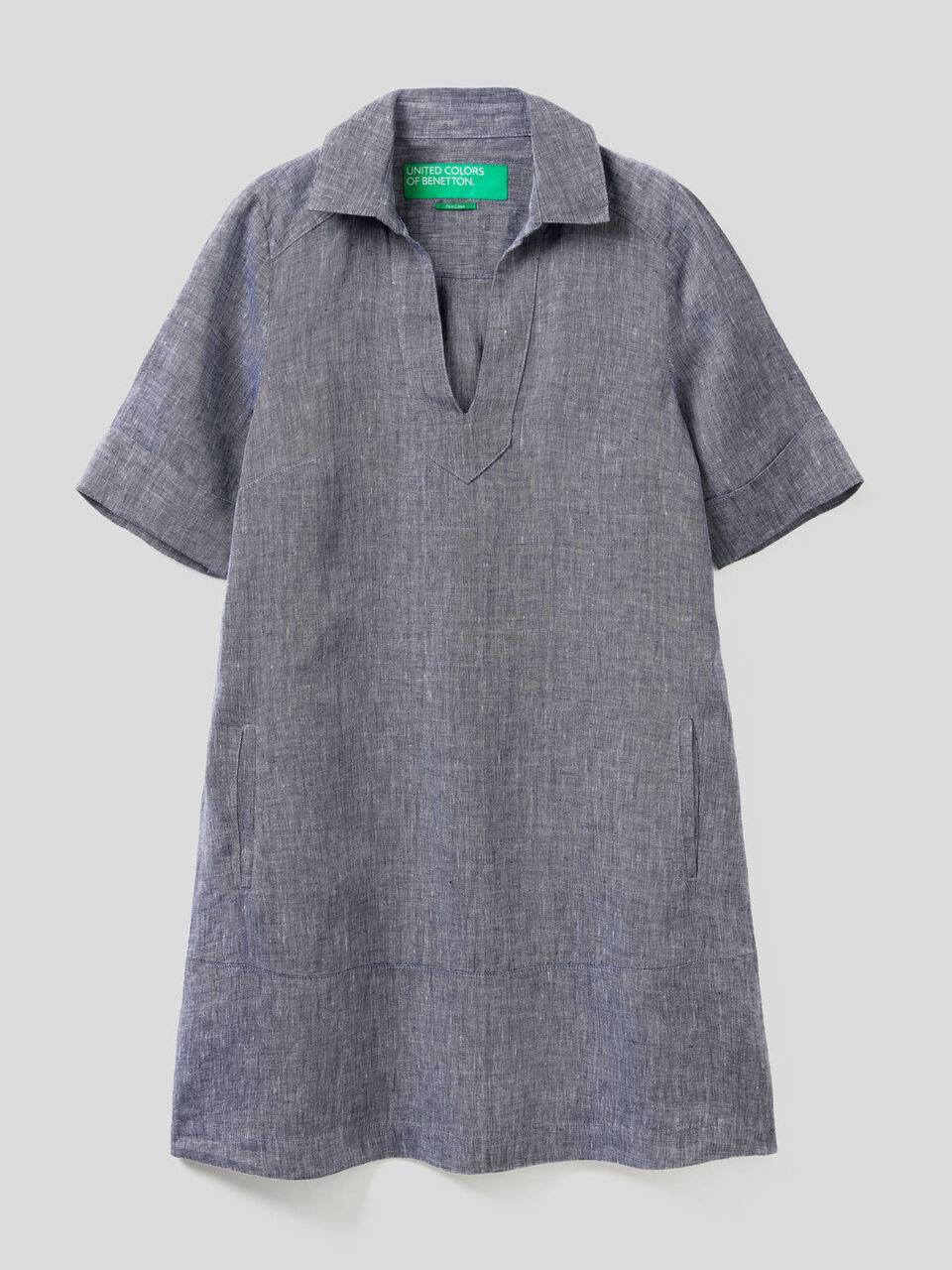Kurzes Kleid aus 100% Leinen image number null