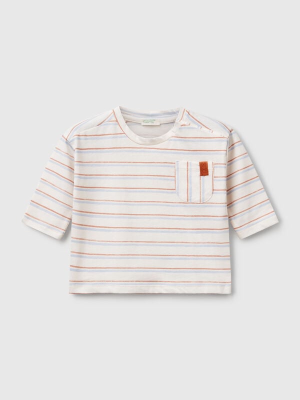 Gestreiftes T-Shirt mit Druck Newborn