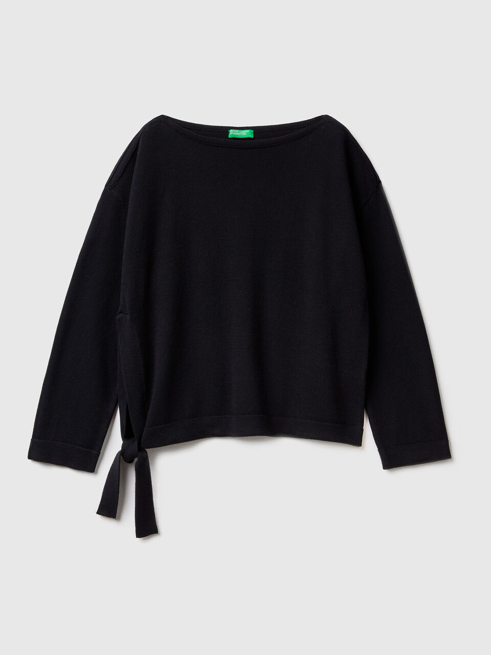 Pullover mit Bändern und Carmenausschnitt image number 1