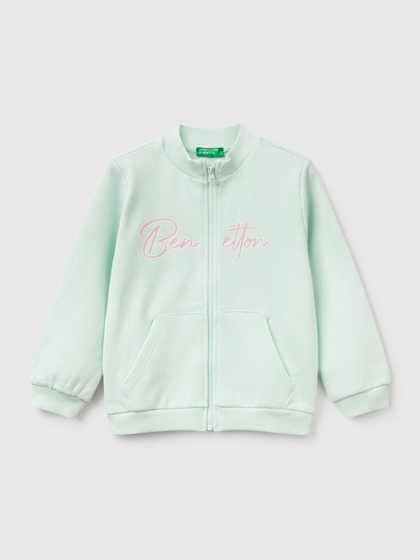 Sweatshirt mit Reißverschluss aus Baumwolle Mädchen