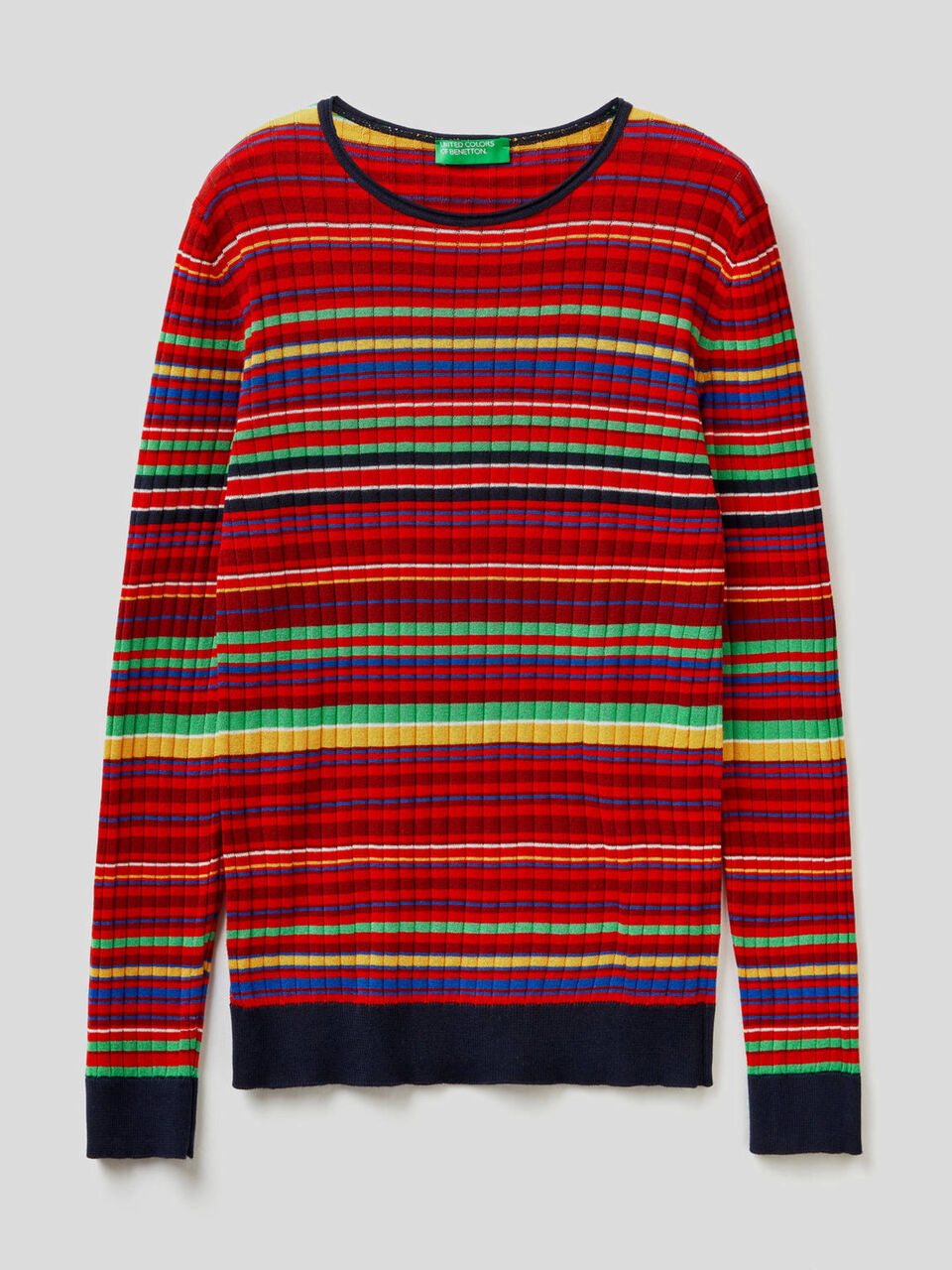 Pullover aus 100% Baumwolle mit bunten Streifen image number 1