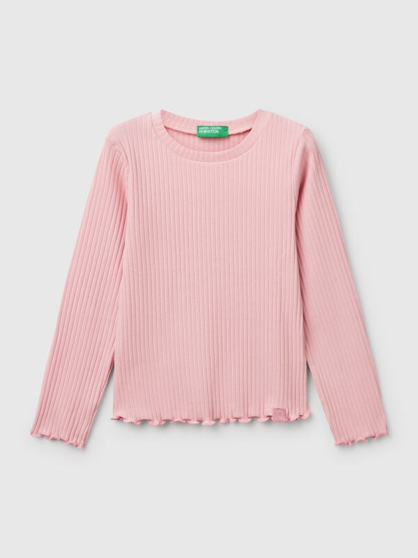 T-Shirt aus Stretch-Baumwolle mit schmaler Passform Mädchen