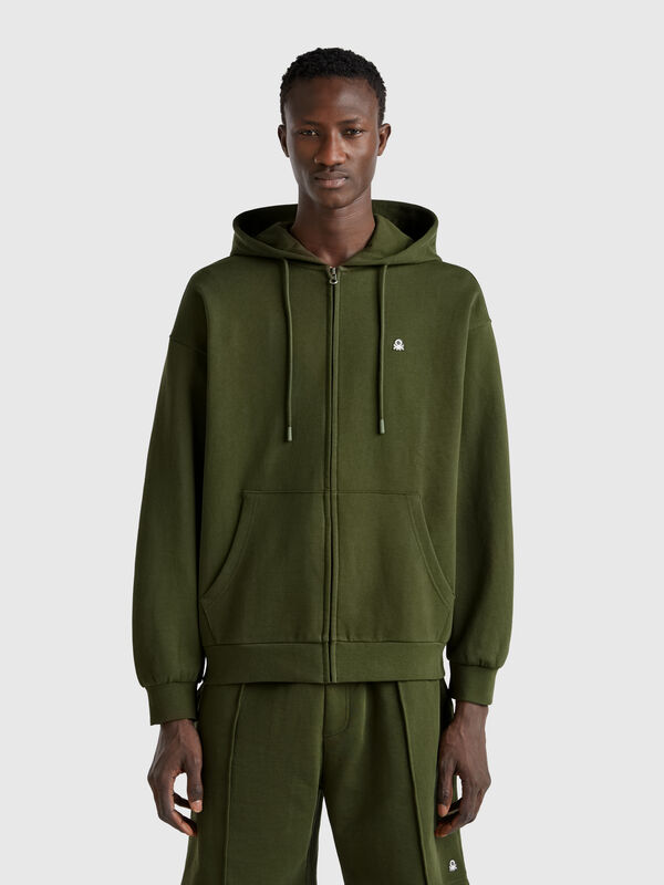 Baumwoll-Sweatshirt mit Reißverschluss und Kapuze Herren