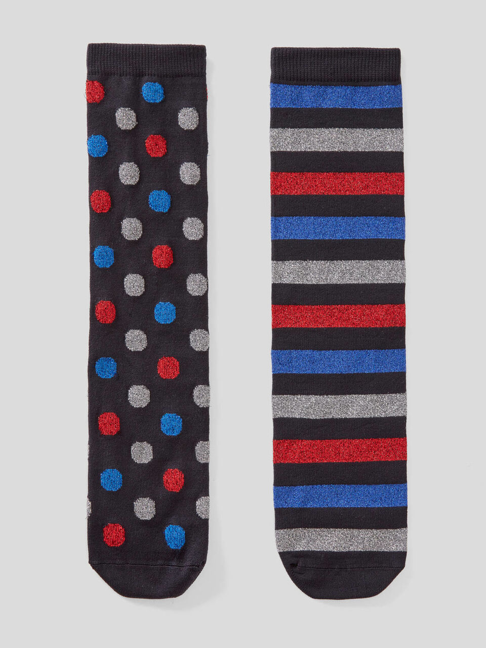 Gemusterte Socken mit Lurex image number 1