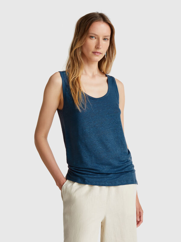 Tanktop aus reinem Leinen Damen