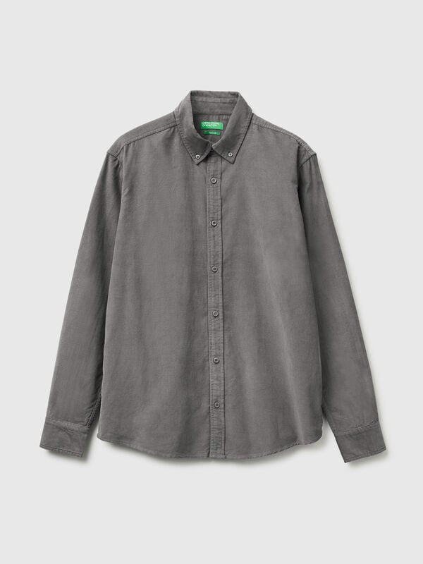 Button-Down-Hemd aus Samt Herren