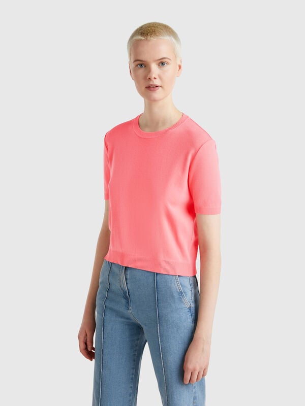 Kurzarmhemd aus 100 % Baumwolle Damen