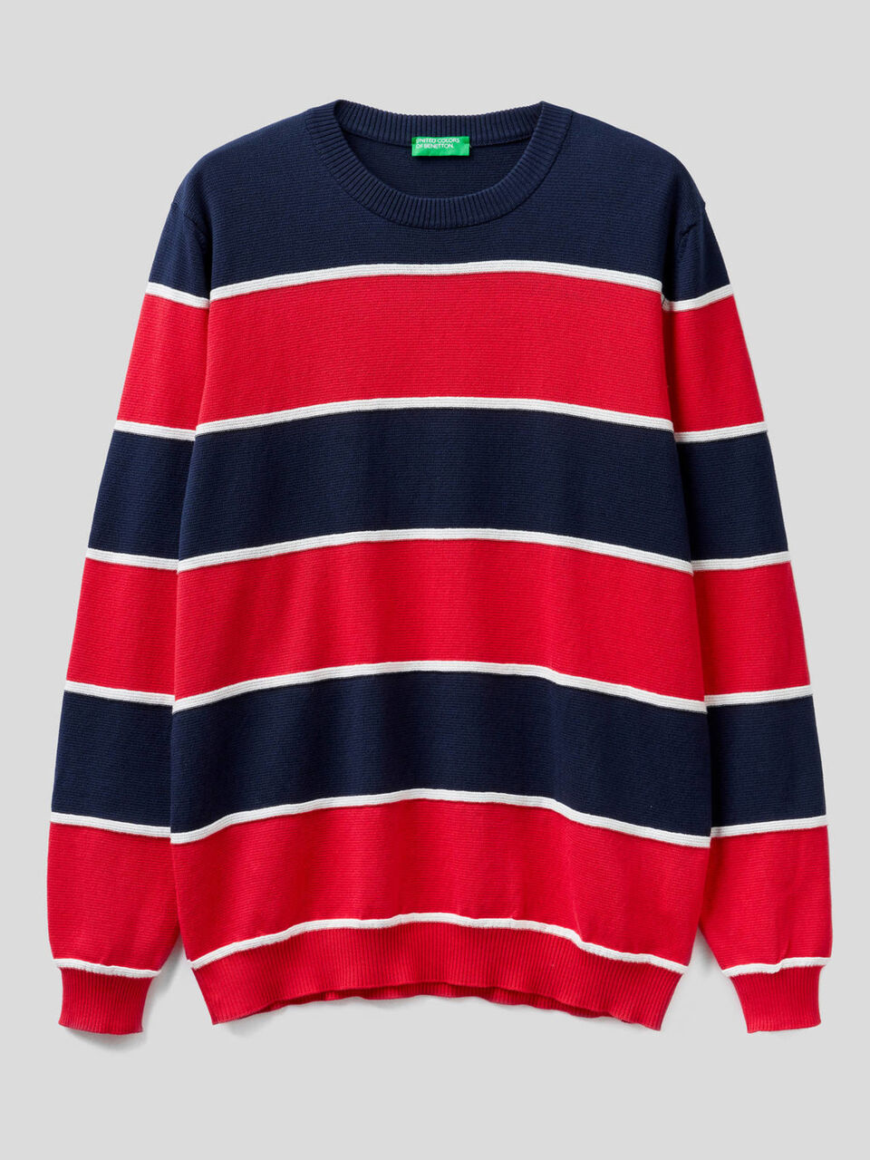 Gestreifter Pullover aus 100% Baumwolle mit warmer Haptik image number 1