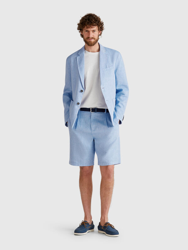 Gestreifte Shorts aus Leinenmischung Herren