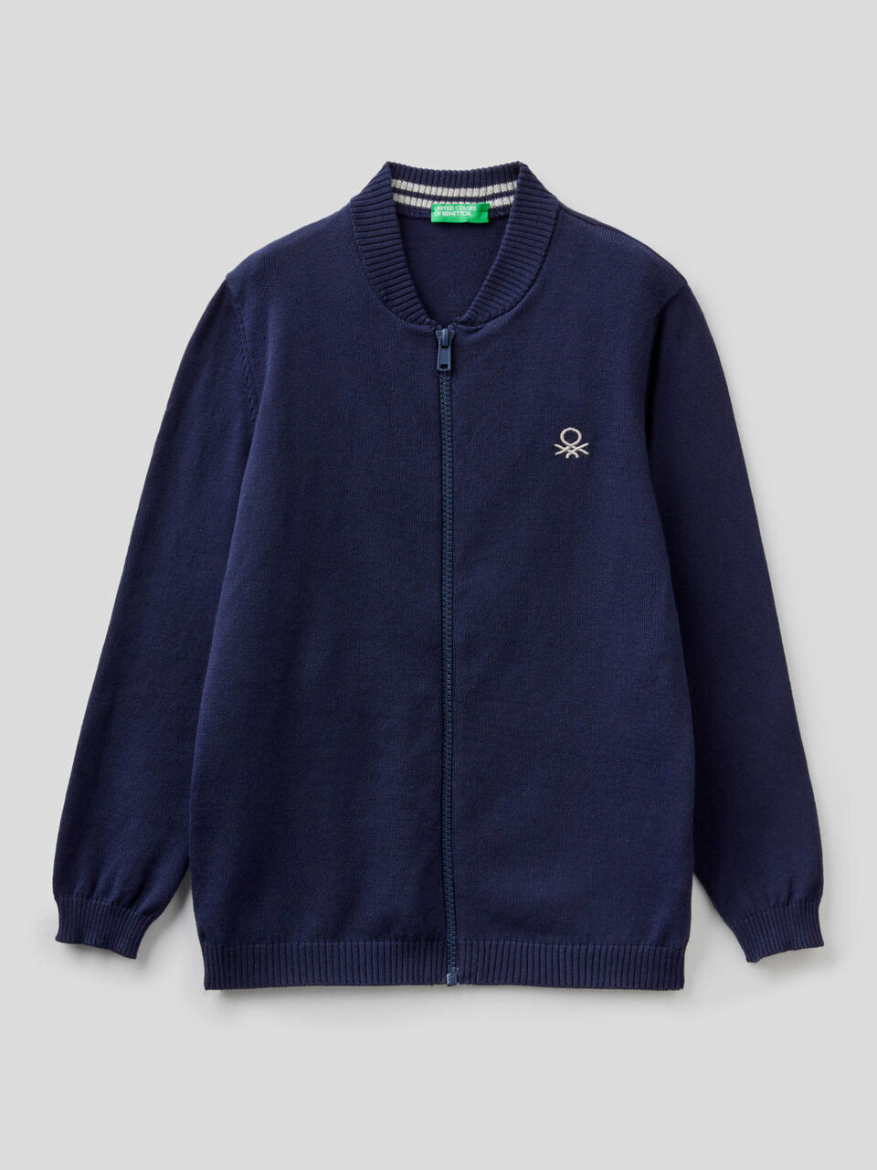 Strickjacke mit Reißverschluss in reiner Baumwolle image number 1