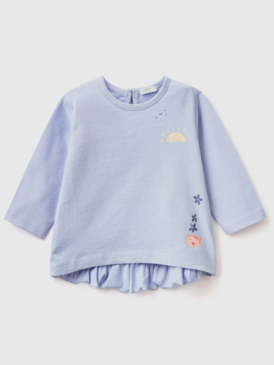 Shirt mit Print und Rüschen