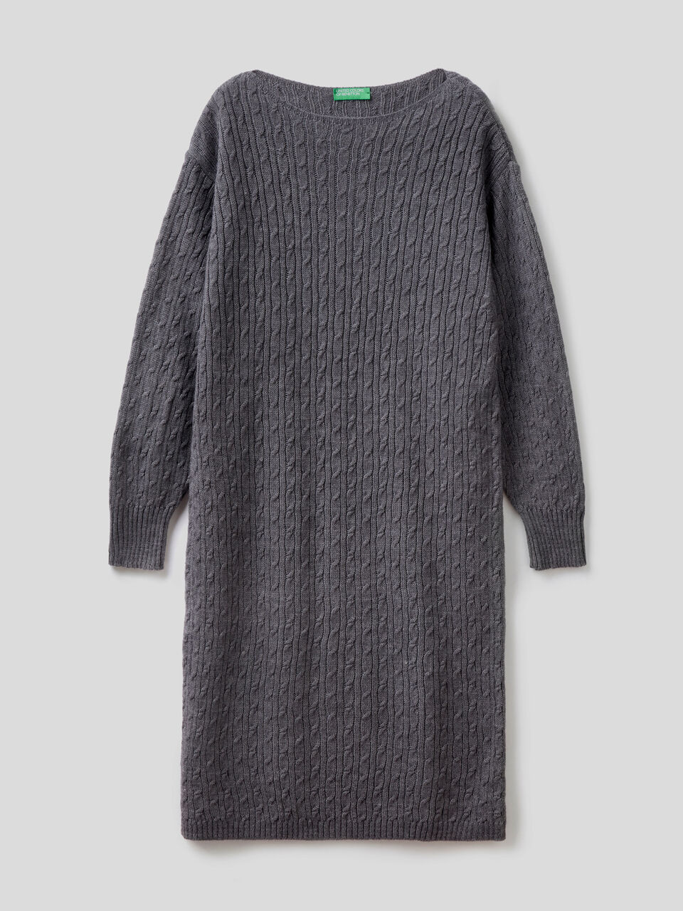 Midi-Strickkleid mit Flechtmuster image number 1