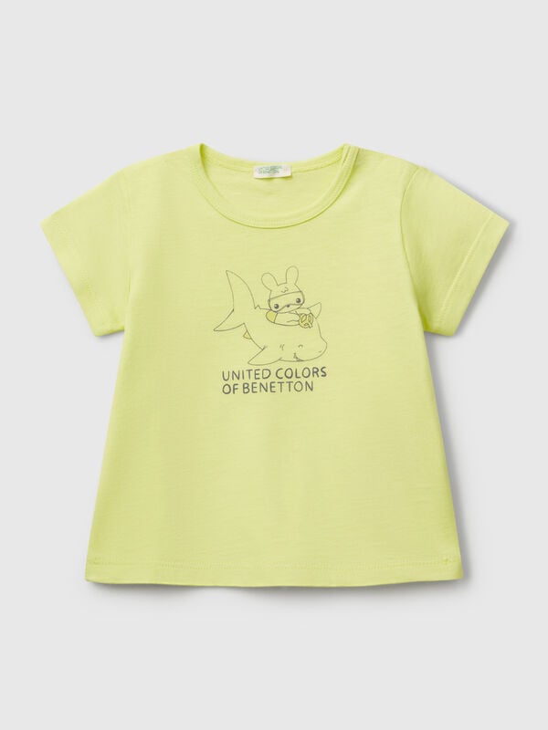 Kurzarm-T-Shirt mit Aufdruck Newborn
