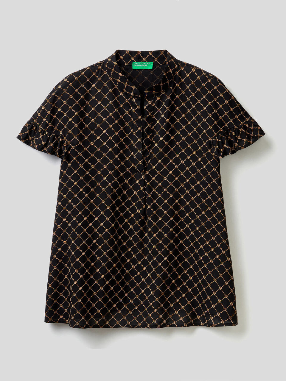 Bluse mit Muster und Rüschen image number 1