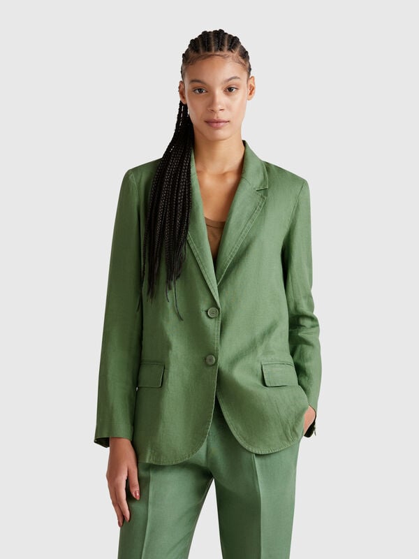 Blazer aus reinem Leinen Damen
