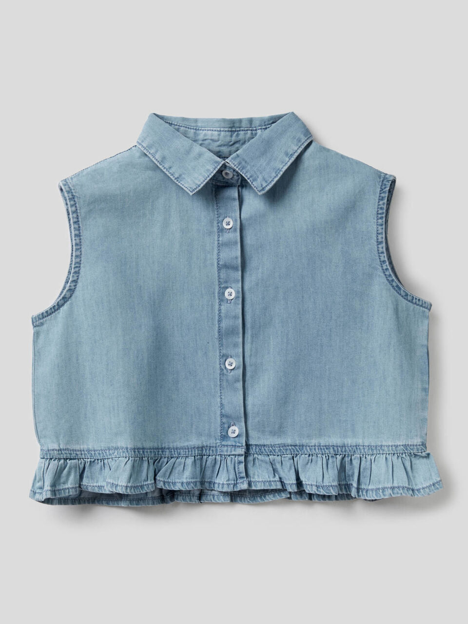 Ärmellose Bluse mit Rüschen image number 1