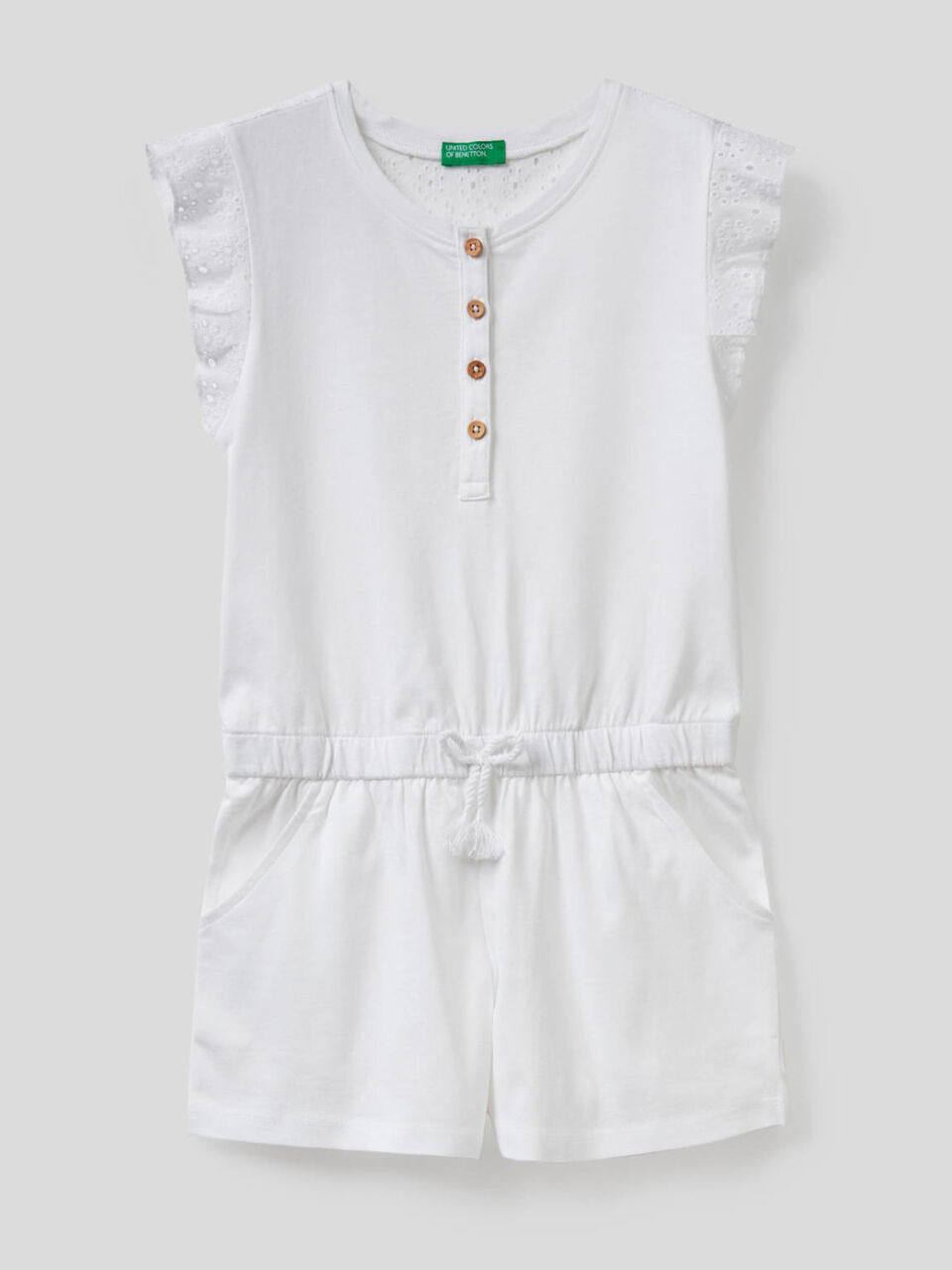 Jumpsuit mit Einsätzen aus Stoff mit Lochmuster image number 1