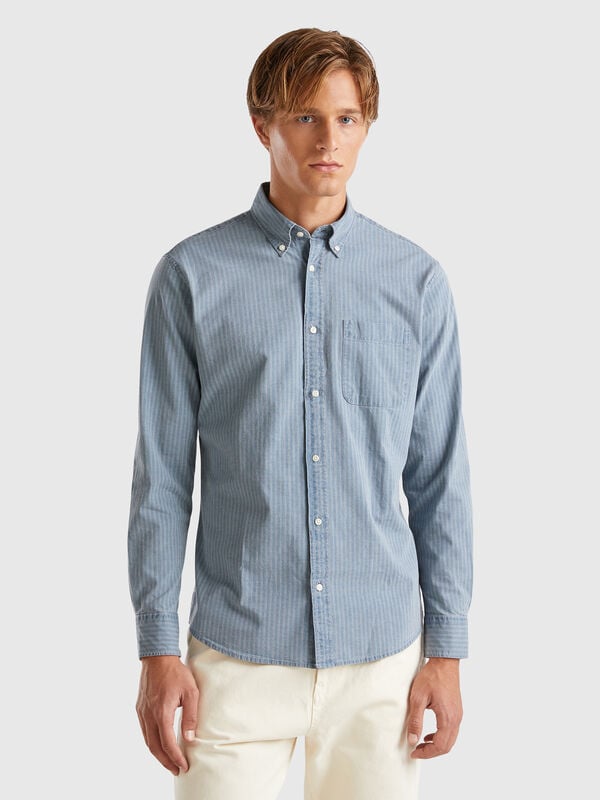 Gestreiftes Button-Down-Hemd Herren