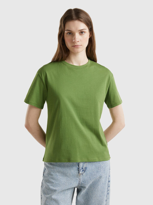 Shirt in 100% Baumwolle mit kurzen Ärmeln Damen