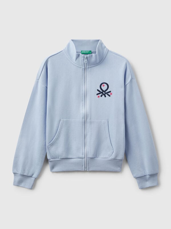 Sweatshirt mit Reißverschluss und Print Mädchen