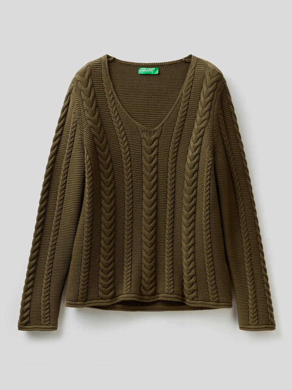 Pullover aus reiner Baumwolle mit Flechtmuster image number 1