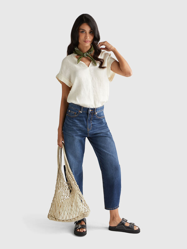 Bluse mit V-Ausschnitt Damen