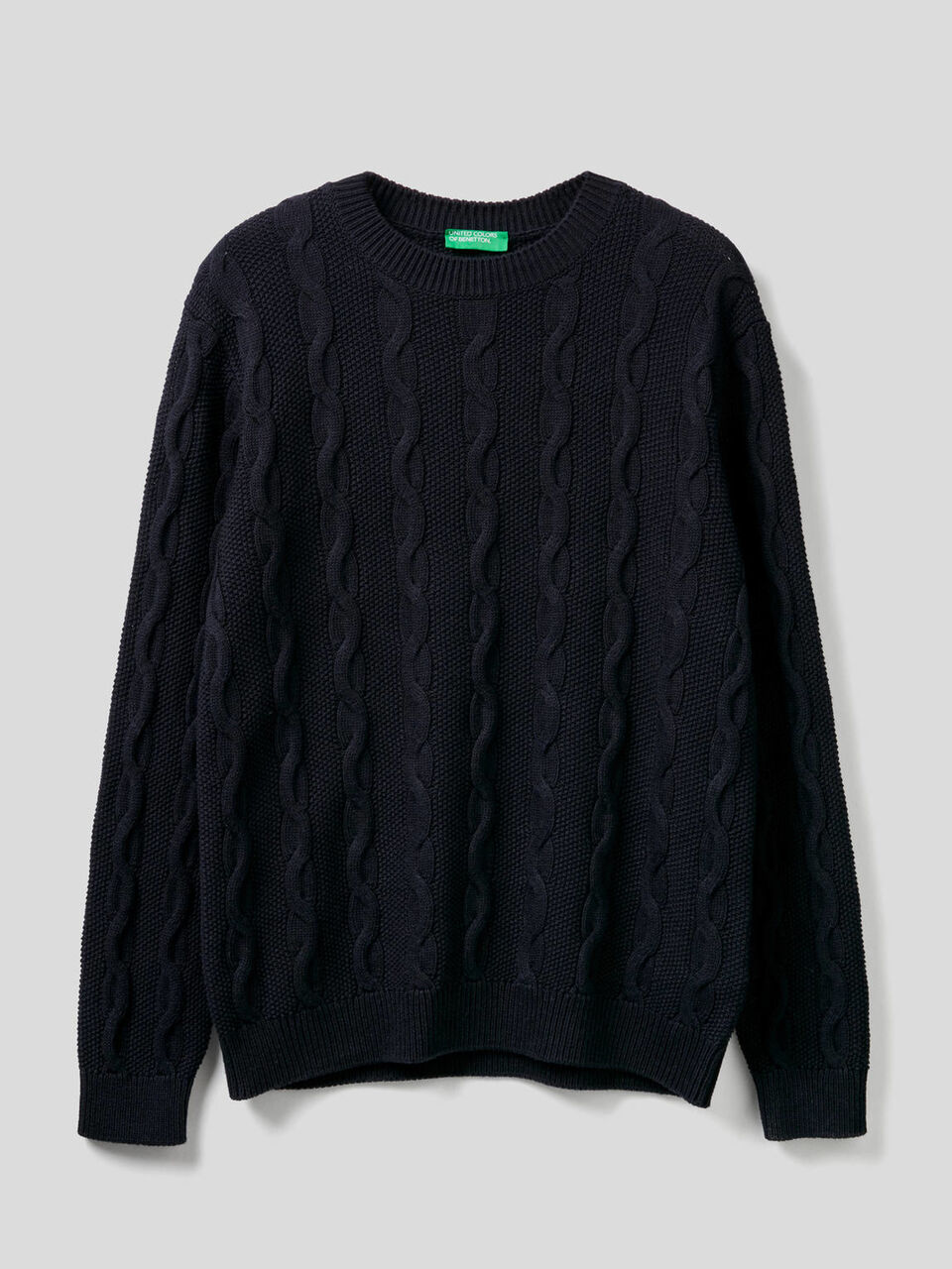 Pullover mit Rundausschnitt und Flechtmuster Herren image number 1
