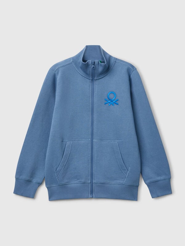 Sweatshirt mit Reißverschluss aus reiner Baumwolle Jungen
