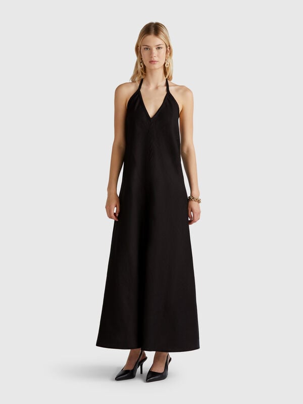 Langes Kleid aus reinem Leinen Damen